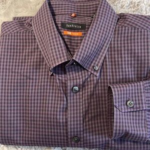 Checkered Button Down Shirt by Van Heusen, Men’s Size Large 16-16 1/2